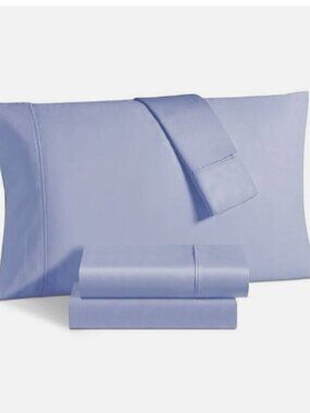 AQ Textiles Camden Sateen 1250 Thread Count 2 Standard pillowcases,21"x30", Blue